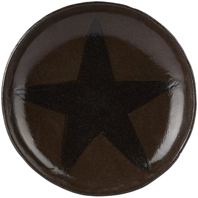 Harlie Brown Studio Ssense Exclusive Black Glitter Star Pasta Bowl In Black Glitter/ Black