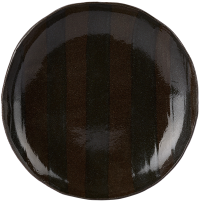 Harlie Brown Studio Ssense Exclusive Black Glitter Stripe Pasta Bowl In Black Glitter/ Black