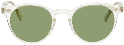 Oliver Peoples Men's Romare Sun Keyhole-bridge Round Sunglasses In Lt Beige
