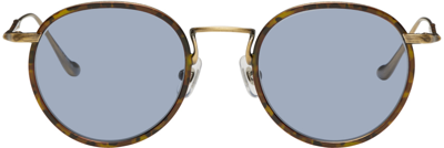 Matsuda Gold M3058 Panto Sunglasses In Shiny Antique Gold,