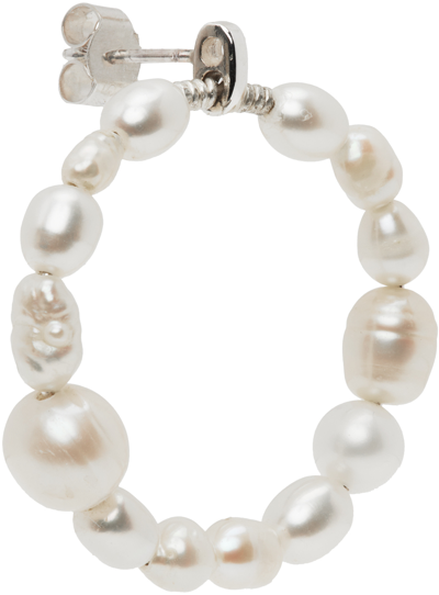 Bleue Burnham Ssense Exclusive White Antique Pearl Earring
