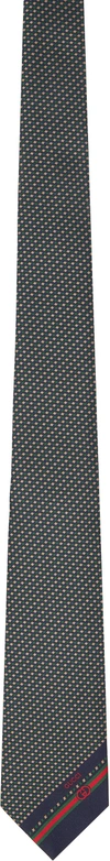 Gucci Green Heritage Tie In Blue
