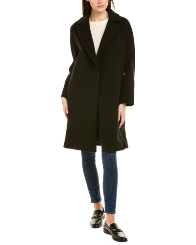Cinzia Rocca Icons Wool & Cashmere-blend Wrap Coat In Black | ModeSens