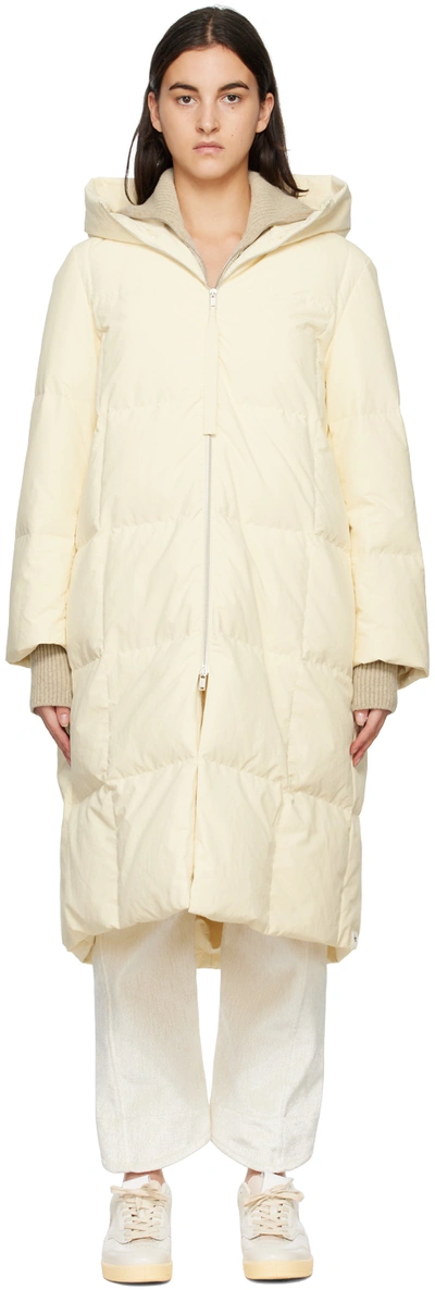 Jil Sander Off-white Quilted Down Coat In 279 Natural