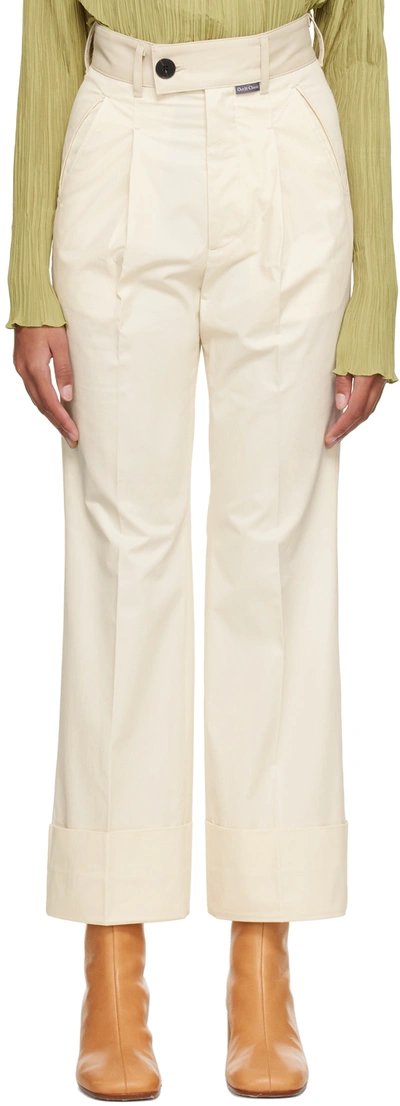 Oct31 Off-white Turnup Trousers In Ivory