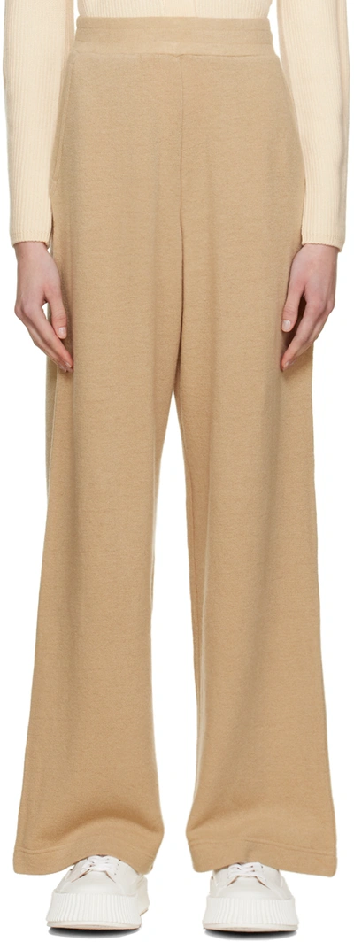 Max Mara Beige Livrea Lounge Pants In 001 Albino