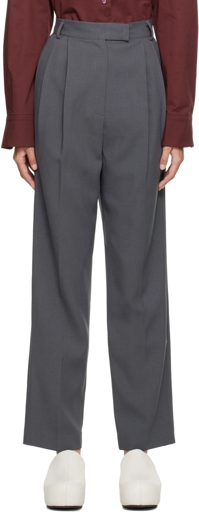 The Frankie Shop Bea High-rise Straight Pants In Charcoal