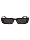 Saint Laurent Eyewear Rectangular Frame Sunglasses In 001 Black Black Black