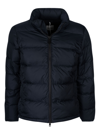 Aspesi Quilted Long-sleeved Down Jacket In Navy