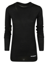 Jil Sander Logo Print Slim Fit Long-sleeved Top In Black
