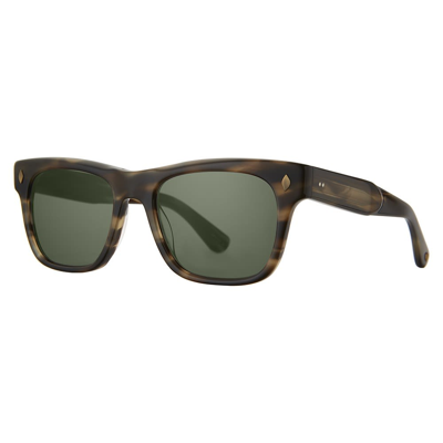Garrett Leight Sunglasses In Marrone Striato/verde