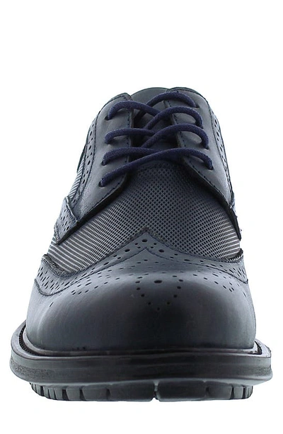 English Laundry Fame Brogue Leather Derby In Navy