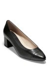 Cole Haan The Go-to Block Heel Pump In Black Suede