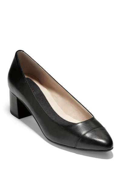 Cole Haan The Go-to Block Heel Pump In Black Suede