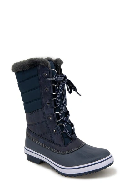 Jambu Siberia Waterproof Faux Fur Lined Boot In Navy