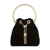 Jimmy Choo Bon Bon Velvet Bag With Metal Handle In Black