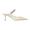 Jimmy Choo Bing 65 Crystal-embellished Mules In Cream Leather In White