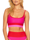 Beach Riot Eva Top In Fuchsia Red Neon Pink In Multi