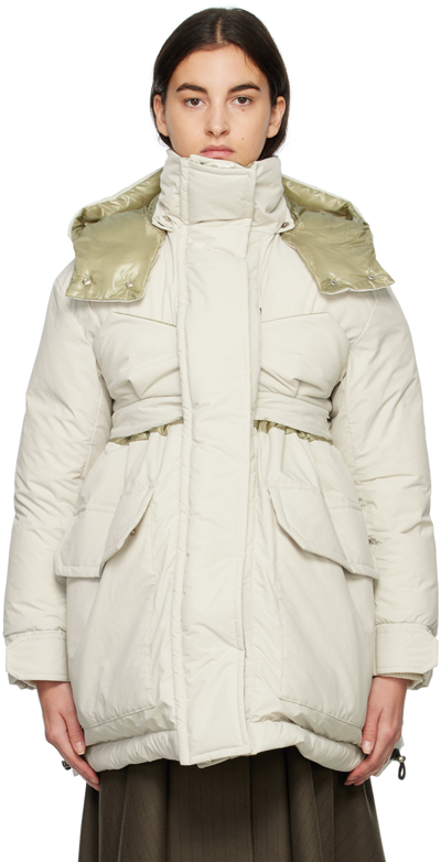 Sacai Off-white Padded Jacket In 051 Ecru