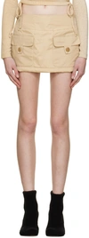 Bonbom Beige Flap Pocket Miniskirt In Bh22 K5-2