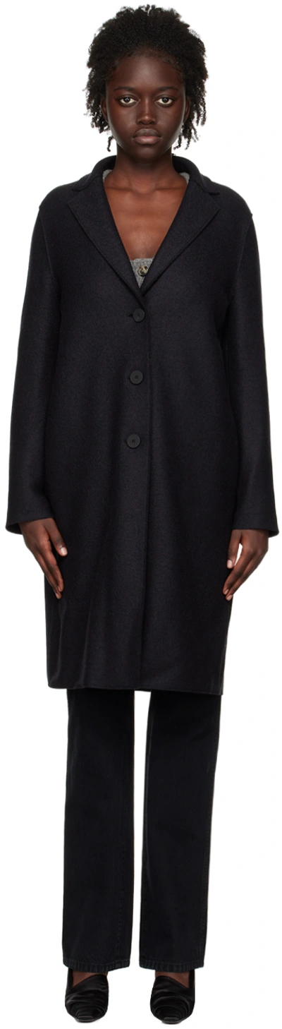 Harris Wharf London Single-breasted Wool Coat In Black