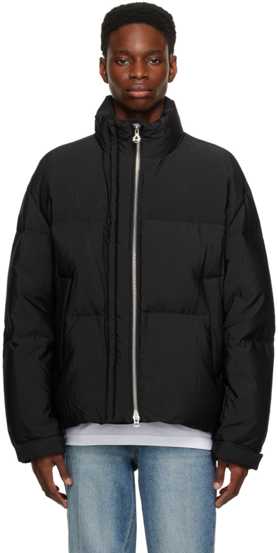 Solid Homme Black Quilted Down Jacket In 220b Black