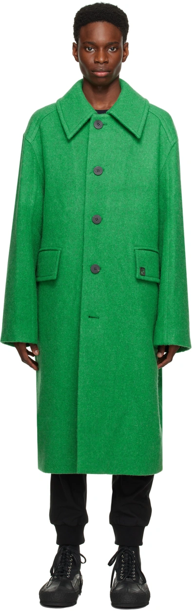 Wooyoungmi Green Spread Collar Coat In Freshgreen 909f