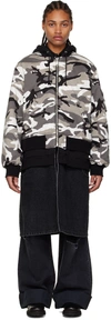 Undercoverism Black & Gray Layered Coat In Black Base