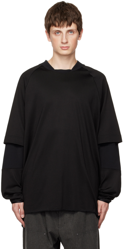 Y's Black Vintage Football Long Sleeve T-shirt In Black 1