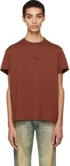 MAISON MARGIELA BROWN EMBROIDERED T-SHIRT