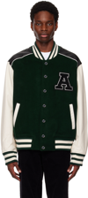 Axel Arigato Ivy Varsity Jacket Dark Green Wool Varsity Jacket - Ivy Varsity Jacket In College Green
