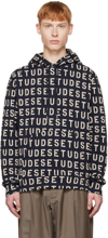 Etudes Studio Navy Klein Stencil Allover Hoodie In Navy