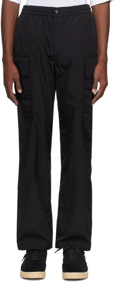 Solid Homme Black Jogger Cargo Pants In 214b Black