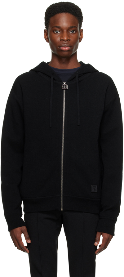 Wooyoungmi Black Zip Hoodie In Black 510b