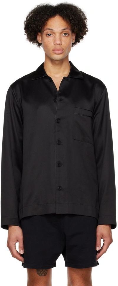 Cdlp Home Suit Long-sleeve Pyjama Shirt In Black
