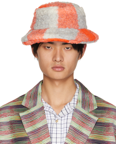 Henrik Vibskov Colour-block Fleece Bucket Hat In Stone And O