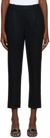 Vince Pleated Cropped Trousers In Black-001blk