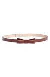 Kate Spade Bow Belt In Dark Merlot