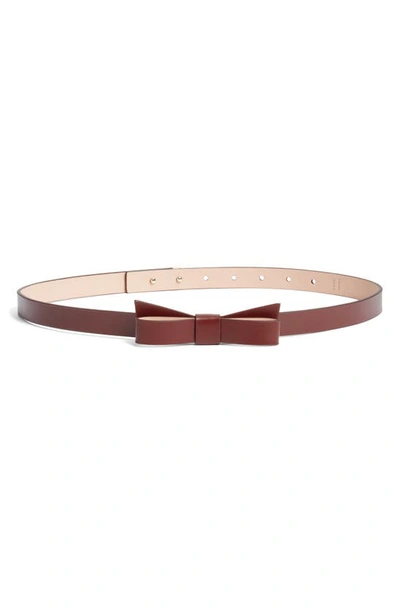 Kate Spade Bow Belt In Dark Merlot