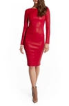As By Df Mrs. Smith Stretch Leather Knee-length Dress In Coco Red