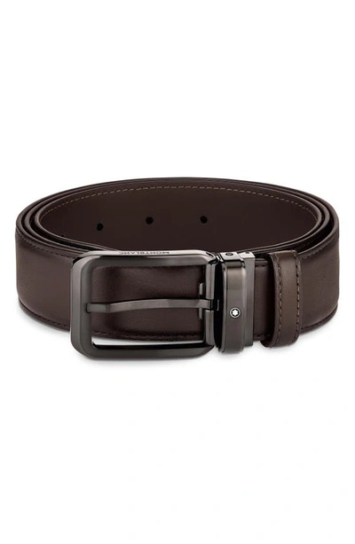 Montblanc 3.5cm Leather Belt In Brown