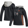 Adidas Originals Adidas Black Philadelphia Flyers Skate Lace Aeroready Team Pullover Hoodie In Black