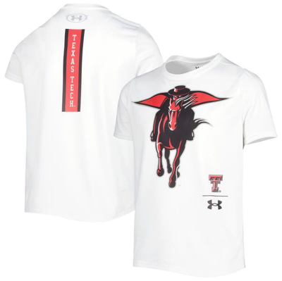 Under Armour Kids' Youth  White Texas Tech Red Raiders Oversized Logo Tech T-shirt