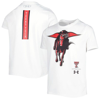 UNDER ARMOUR YOUTH UNDER ARMOUR WHITE TEXAS TECH RED RAIDERS OVERSIZED LOGO TECH T-SHIRT
