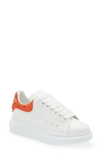 Alexander Mcqueen Oversize Sneaker In White/ Warm Orange