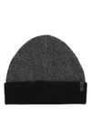 Vince Birdseye Cashmere Cuff Beanie In Black