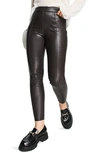 Topshop Skinny Fit Faux Leather Pants In Brown