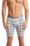 Tommy John Second Skin 8-inch Boxer Briefs In Coconut Milk Fireplace Plaid