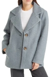 Sam Edelman Brushed Coat In Aspen Sky