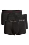 Calvin Klein 3-pack Stretch Cotton Trunks In Black/ Multi Logo